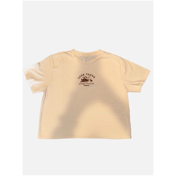 Organic Generation Tops - Organic Generation - Women’s Cream Tahoe cropped T-Shirt size XL